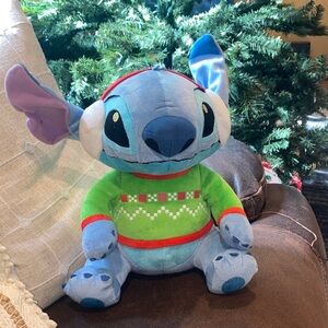 Disney Stitch Christmas Plush in Green and Blue